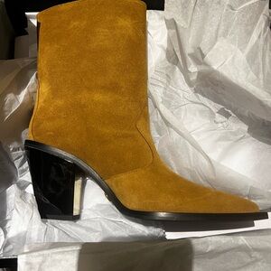 Rebecca Minkoff Mustard Suede Heeled Boots